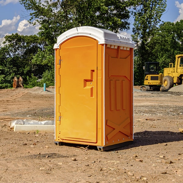 how often are the portable restrooms cleaned and serviced during a rental period in Rosa Alabama